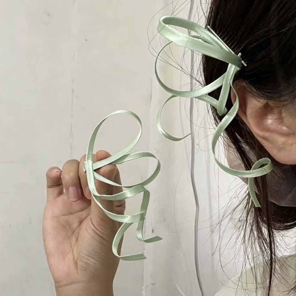 Jewelry Making For Kids - 1 ペアフェアリーヘアジュエリー 3D サテンリボンボウバレッタシルキー花柄中国風の弓ヘアピン絶妙な安全なサイドヘアクリップステージ用