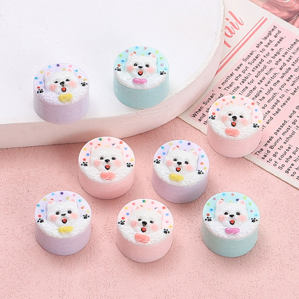 Jewelry Making Glue - 10個入り クリエイティブなマルチカラーの子犬ケーキ樹脂アクセサリー DIYクリーム接着剤アクセサリー ヘアピン、スマホケースデコレーション用