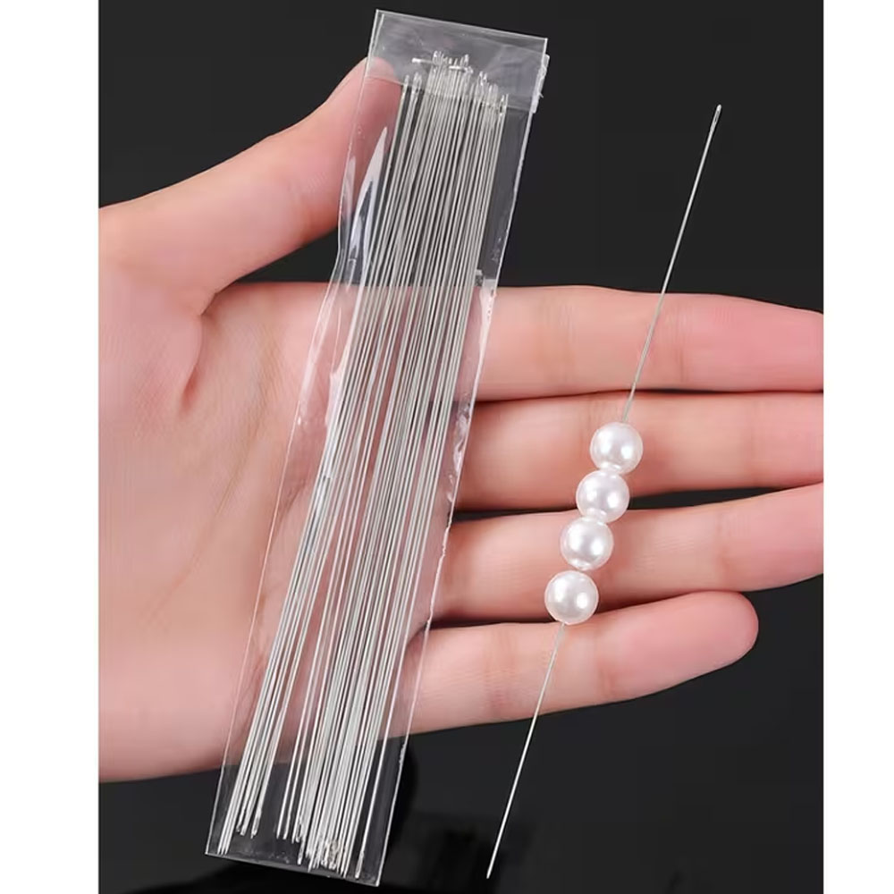 Jewelry Making Using Beads - 10/100本 チューブ付きビーズ針、手作りジュエリー用縫製ツール、日常使用針 - ビーズ用品＆ジュエリー製作
