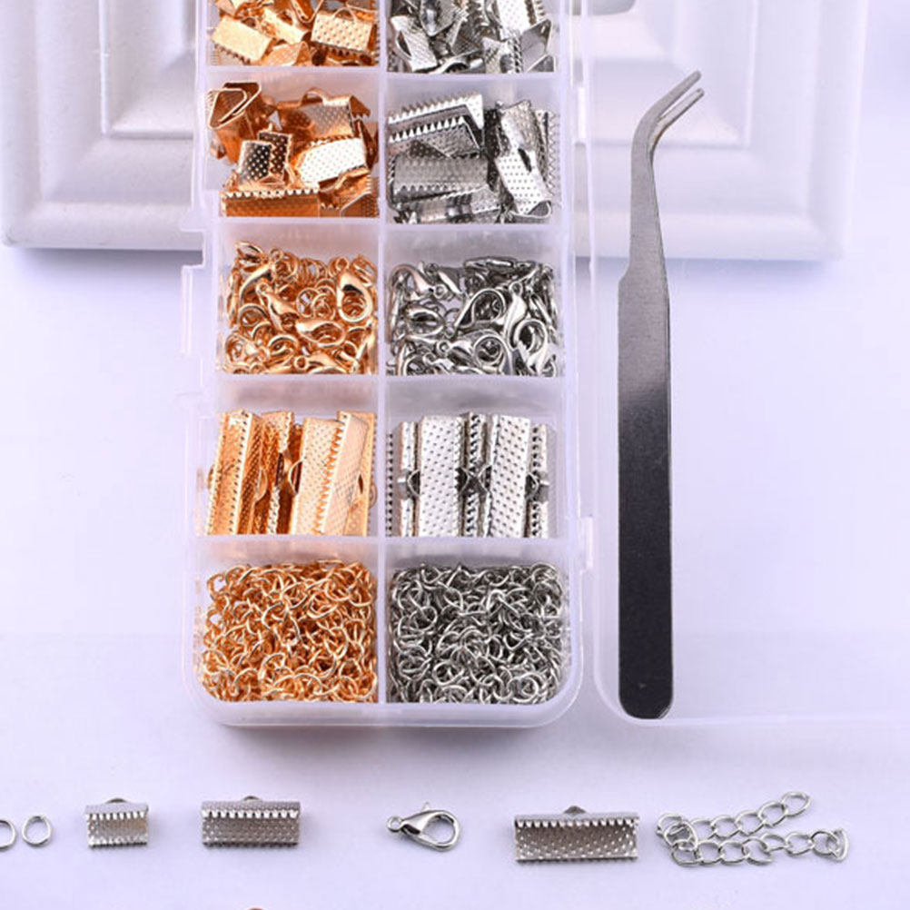 Jewelry Making Diy Kit - 371個入りクリエイティブなゴールドトーンの留め具セット、ネックレス製作に必要なジュエリーアクセサリー、DIYキット、ジュエリーアクセサリー