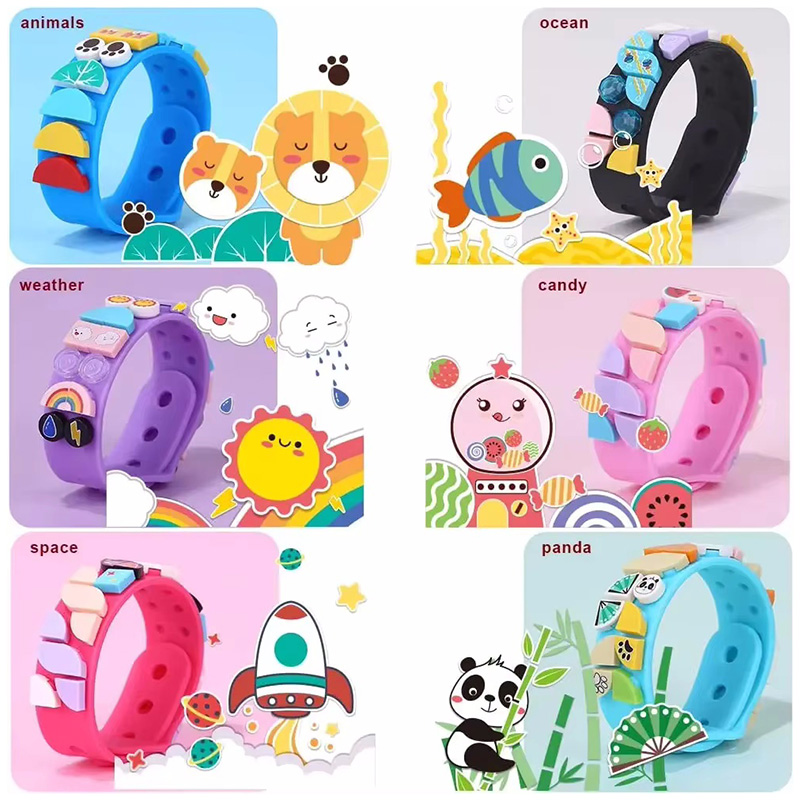 Jewelry Making For Kids - 6 ピース/セット子供ビルディングブロックドットブレスレット DIY クリエイティブクラフト友情ブレスレット作成キット子供の誕生日ホリデーギフト
