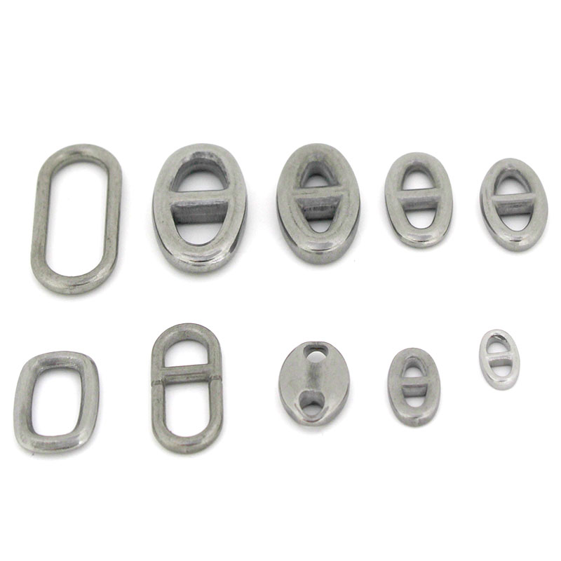 Jewelry Making Pins - 10 個のステンレス鋼の二重穴楕円形コネクタチャームジュエリー作成所見アクセサリー