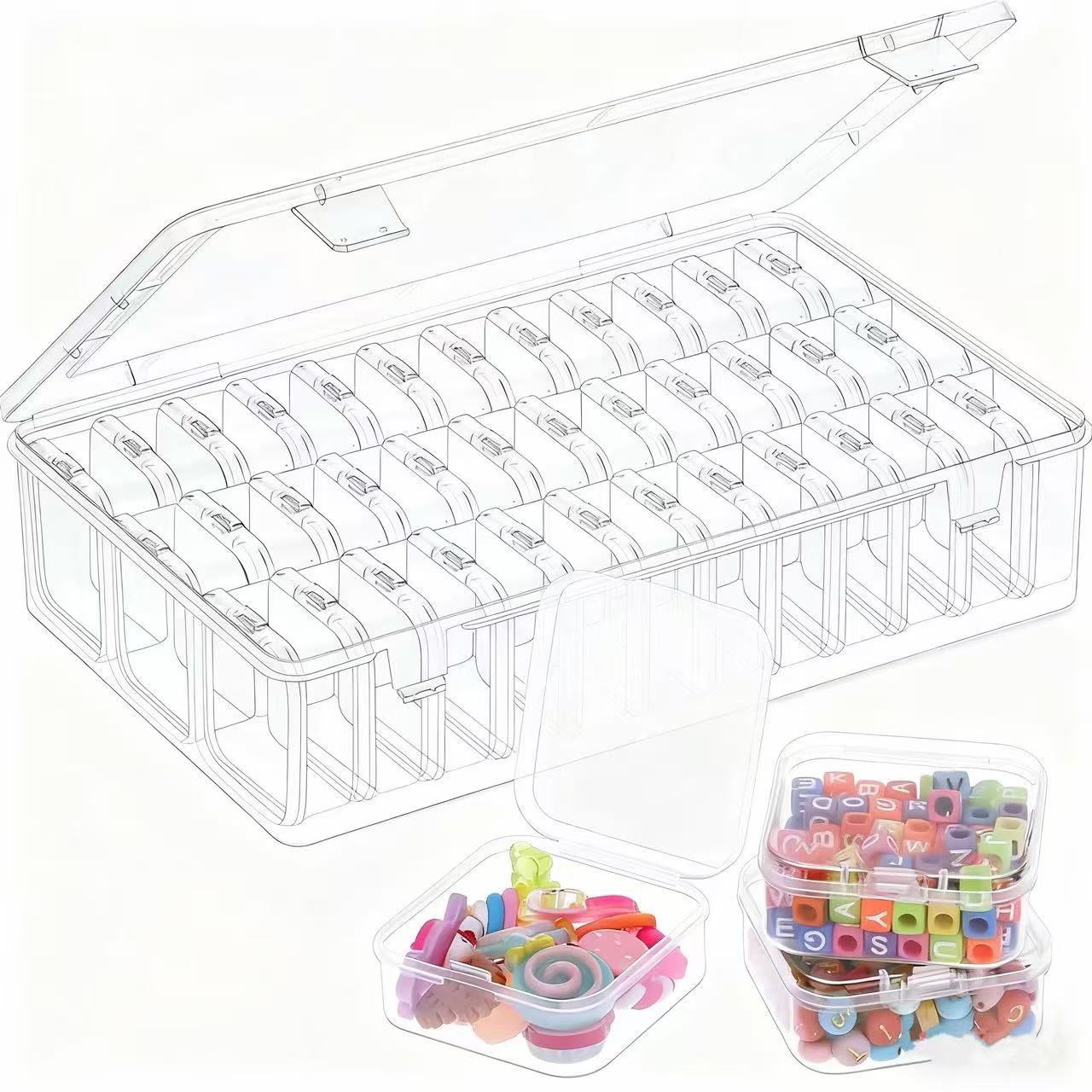 36/72/108グリッドクリアプラスチックビーズ＆クラフト - Jewelry Making Using Beads のレビューと価格