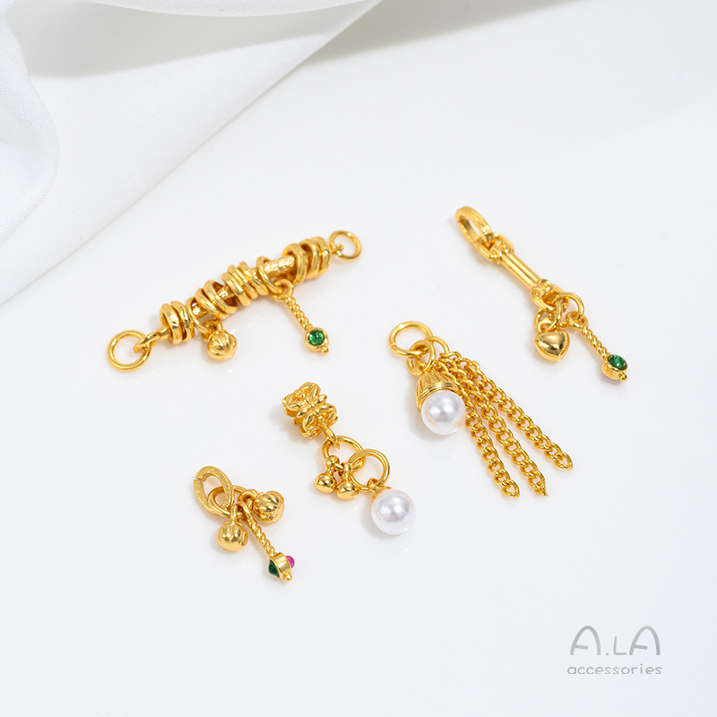 ベトナム産砂金パールビーズリングベルタッセルチャームDIYク - Jewelry Making Vietnam のレビューと価格