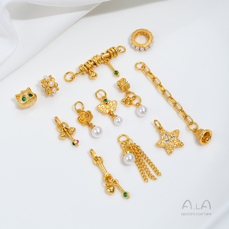ベトナム産砂金パールビーズリングベルタッセルチャームDIYク - Jewelry Making Vietnam のレビューと価格