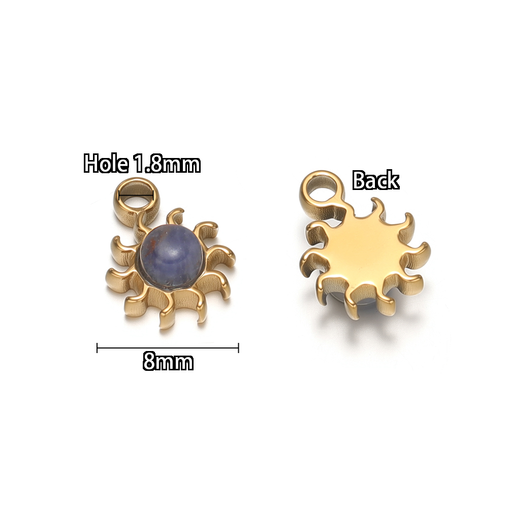 5 個のステンレス鋼の小さな 8 ミリメートルひまわり天然石 - Jewelry Making For Kids のレビューと価格