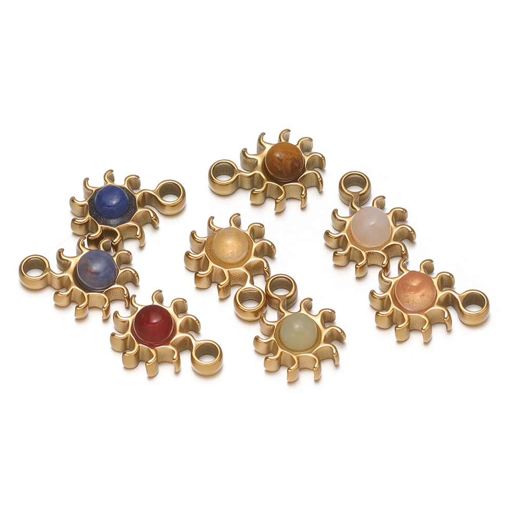 5 個のステンレス鋼の小さな 8 ミリメートルひまわり天然石 - Jewelry Making For Kids のレビューと価格
