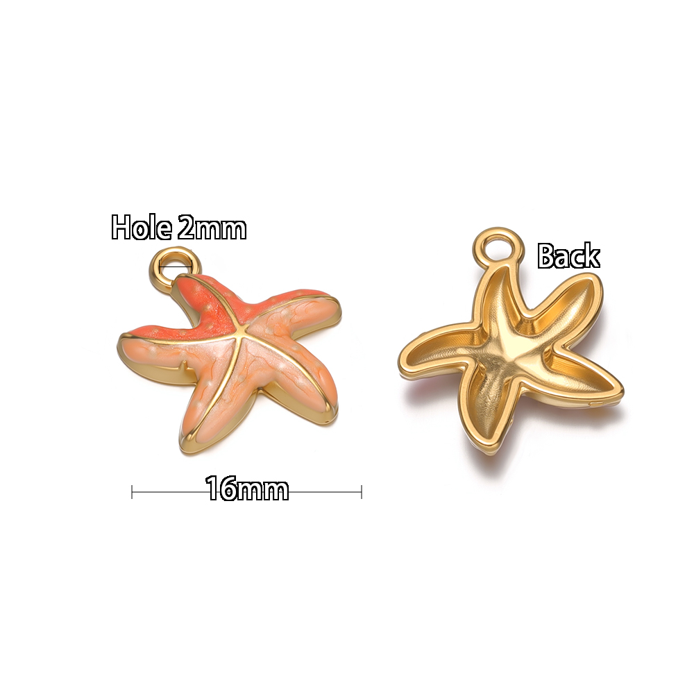 5 個のステンレス鋼エナメルピンクヒトデキッズサマーキュート - Jewelry Making For Kids のレビューと価格