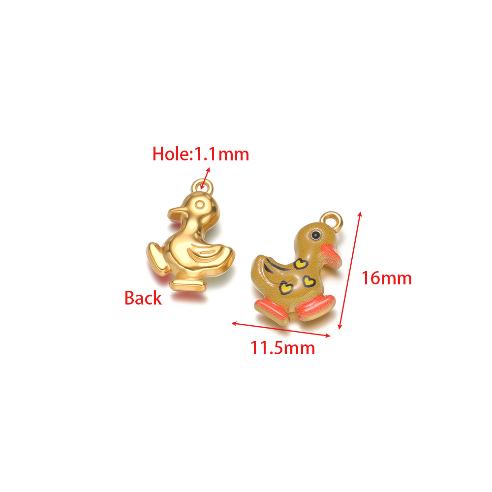 4 個ステンレス鋼のカラフルなエナメルアヒルペンダント動物チ - Jewelry Making For Kids のレビューと価格
