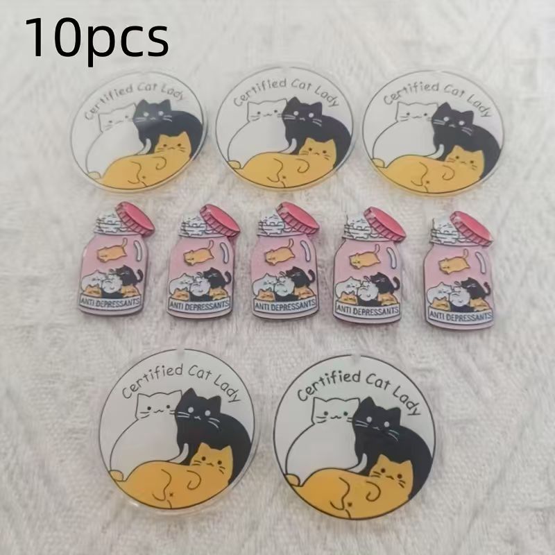 10個のアクリル製のかわいい猫ペンダント、DIYジュエリー作 - Jewelry Making Birthday Party のレビューと価格