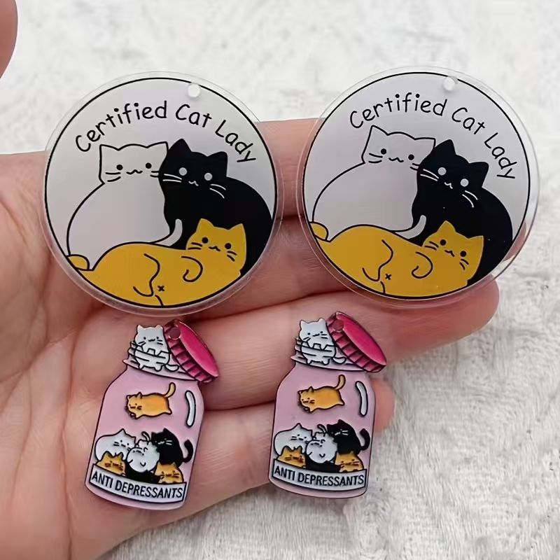 10個のアクリル製のかわいい猫ペンダント、DIYジュエリー作 - Jewelry Making Birthday Party のレビューと価格