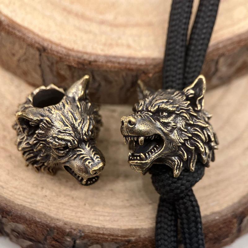 ヴィンテージ真鍮製狼の頭騎士スペーサービーズ、ニッケルフリー - Jewelry Making Using Beads のレビューと価格