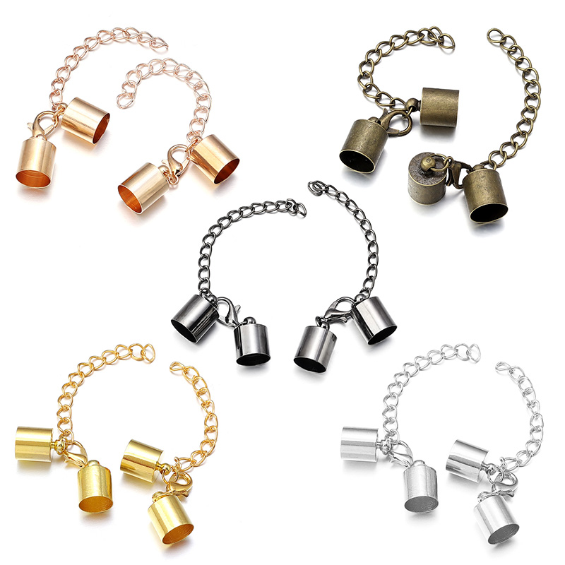 10 セット革コードエンドキャップロブスタークラスプ延長チェ - Jewelry Making Pins のレビューと価格
