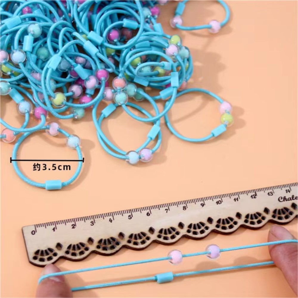 キャンディーアクリルビーズ付きの伸縮性ヘアタイ,ポニーテール - Jewelry Making For Kids のレビューと価格
