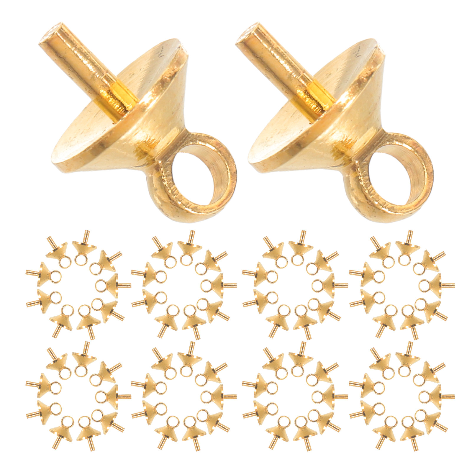 100個入り銅製ハーフドリルアイピンホルダー、ジュエリー製作 - Jewelry Making Glue のレビューと価格