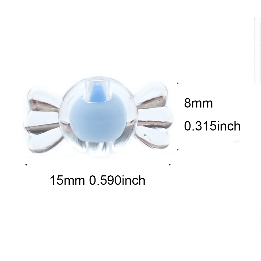 15 × 8 ミリメートルクリアキャンディー形のアクリルビー - Jewelry Making For Kids のレビューと価格