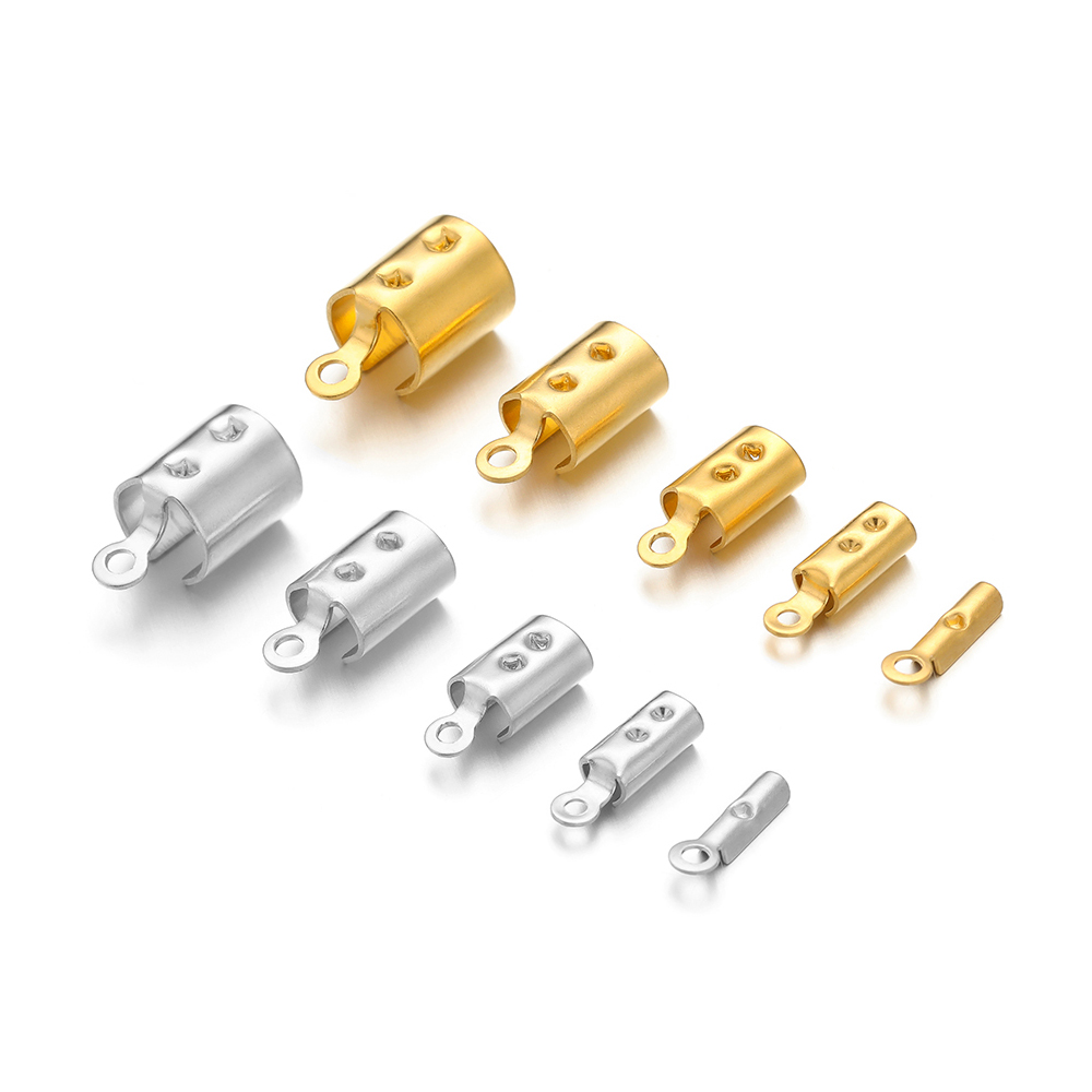 50 個のステンレス鋼高品質圧着エンドビーズキャップレザーコ - Jewelry Making Pins のレビューと価格