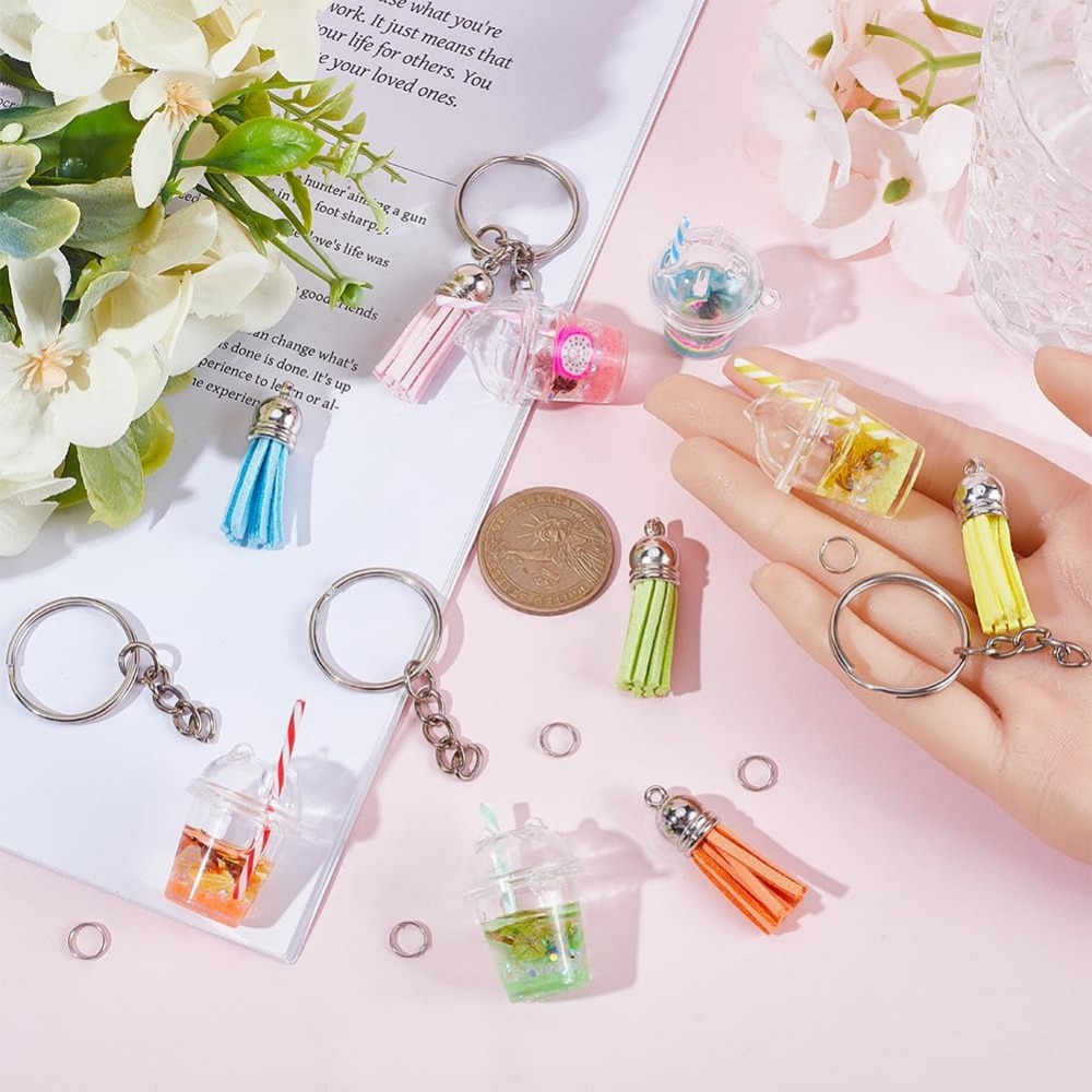 ジュエリー作り用のバブルティーキーホルダーキット,バブルチャ - Jewelry Making Diy Kit のレビューと価格