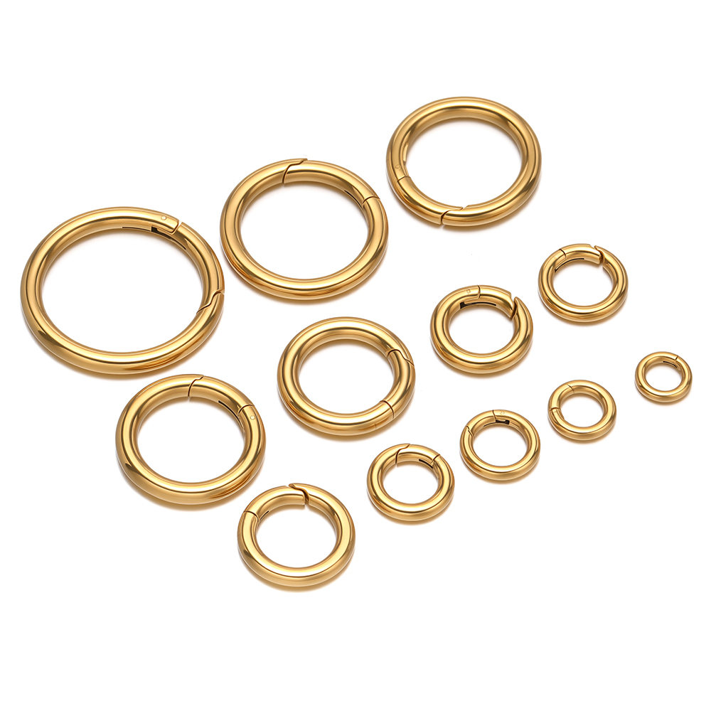 2個/ロット 丸型スプリングクラスプ ステンレス鋼 金メッキ - Jewelry Making Pins のレビューと価格