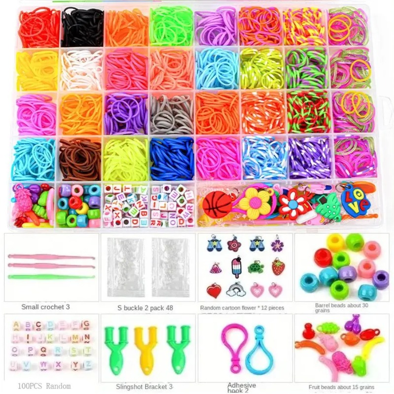 4300個以上+32色の鮮やかなカラーゴムバンド詰め合わせ  - Jewelry Making Diy Kit のレビューと価格