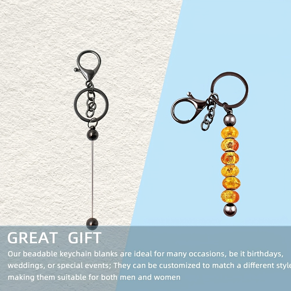 便利で経済的なビーズブランクバーキーホルダー作成キットファッ - Jewelry Making Using Beads のレビューと価格