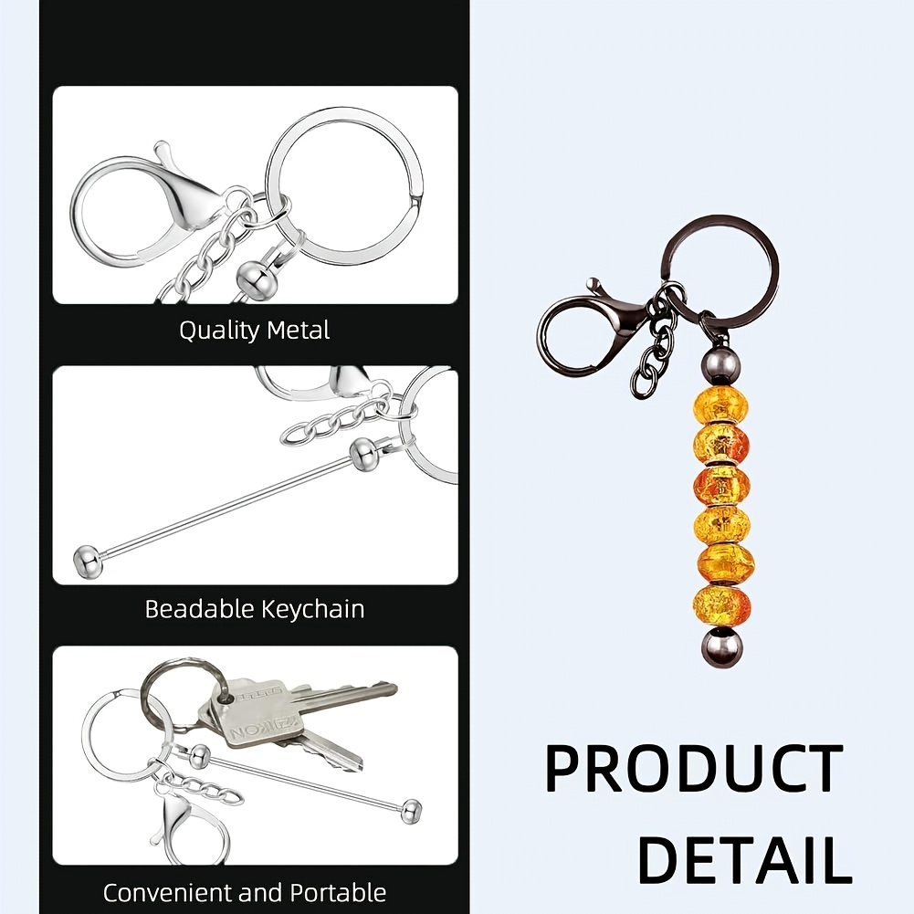 便利で経済的なビーズブランクバーキーホルダー作成キットファッ - Jewelry Making Using Beads のレビューと価格