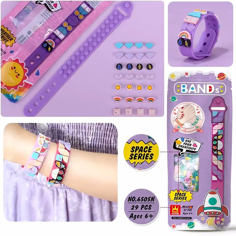 6 ピース/セット子供ビルディングブロックドットブレスレット - Jewelry Making For Kids のレビューと価格
