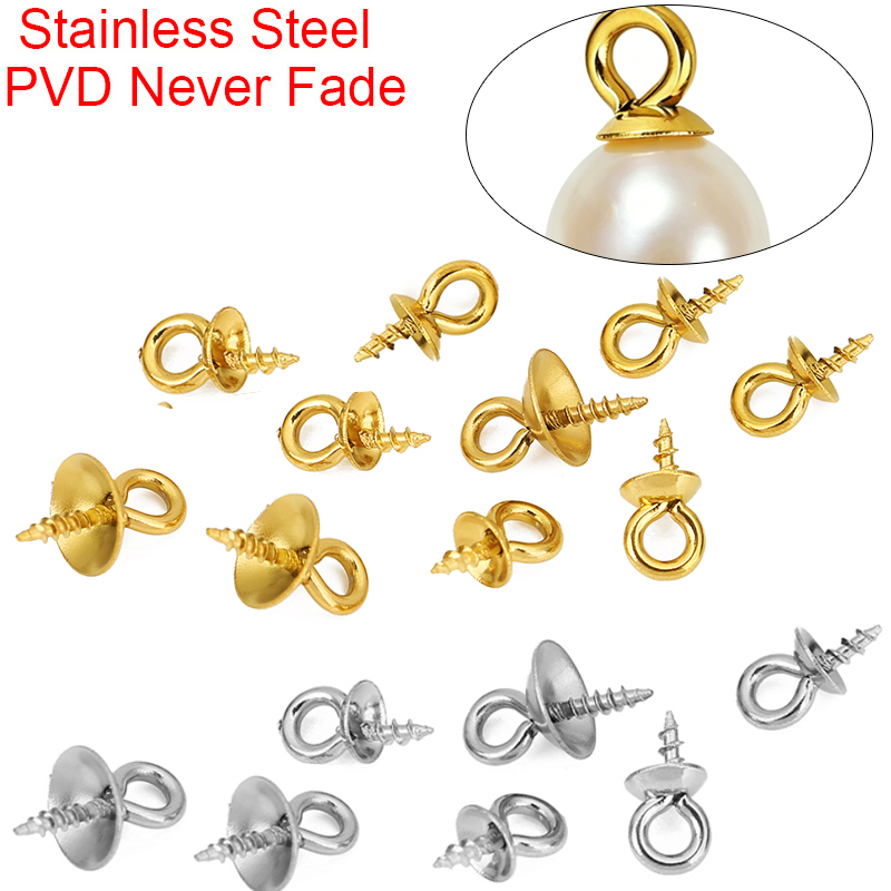 20個入り ステンレス製 パールペンダントフック コネクター - Jewelry Making Pins のレビューと価格