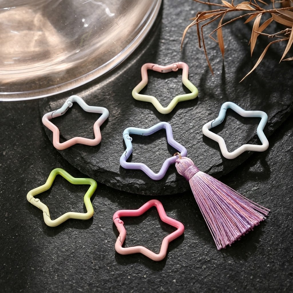 5 個のグラデーション星形スプリングリングクラスプカラフルな - Jewelry Making Kit For Beginners のレビューと価格