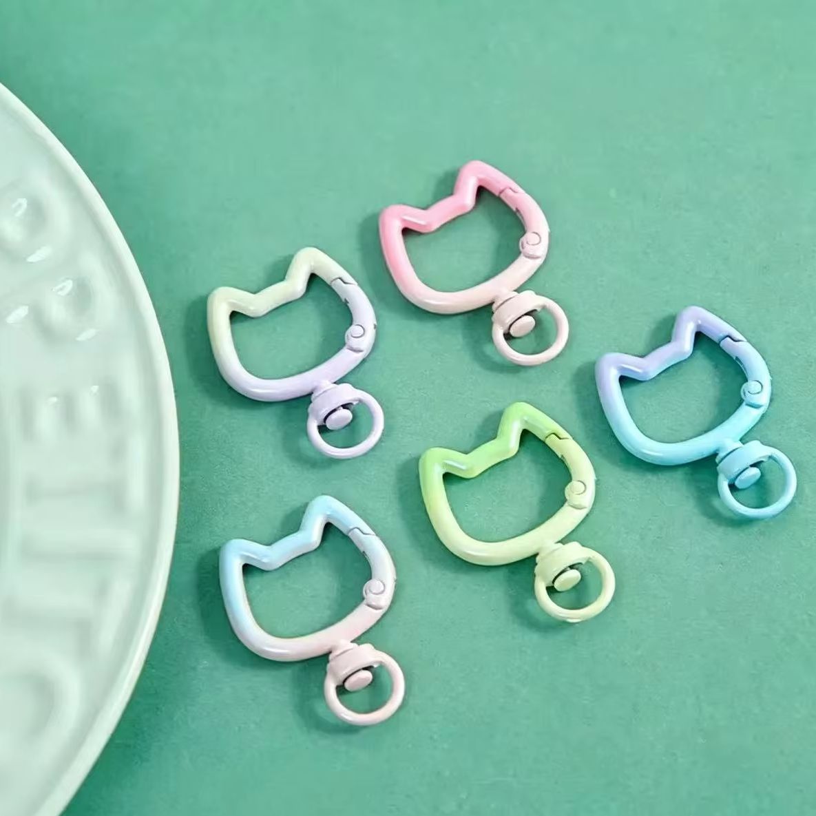 5-10 個グラデーションかわいい猫クラスプ開閉可能なコネク - Jewelry Making Pins のレビューと価格