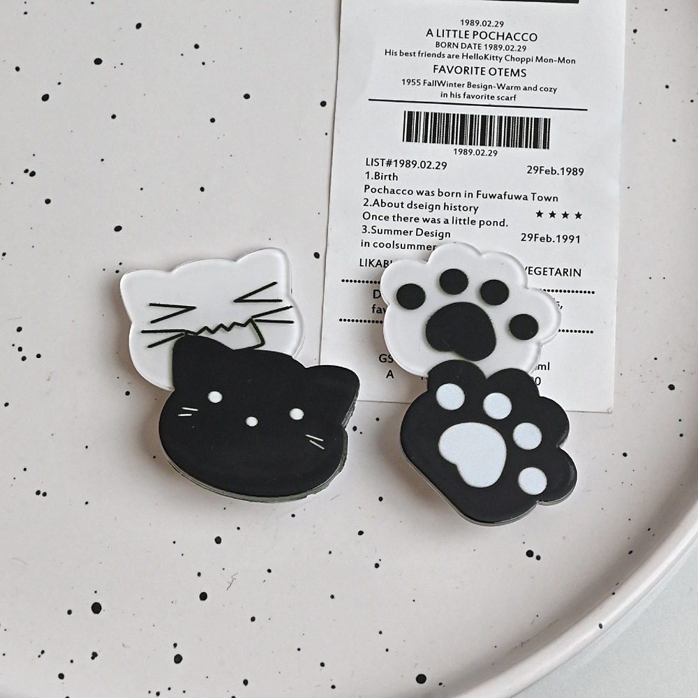 かわいい Y2K 猫のヘアピン黒白猫の足ヘアクリップかわいい - Jewelry Making For Kids のレビューと価格